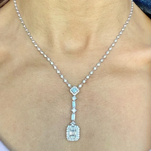 Odelia 5.57ct diamond lariat necklace - Picture 1 of 14